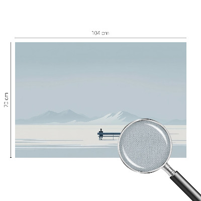 Nursery wall mural with a minimalist landscape design