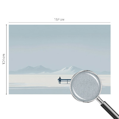 Nursery wall mural with a minimalist landscape design