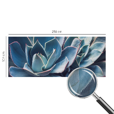 Children's wall mural with a green aloe design