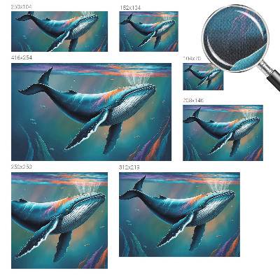 Baby room wall mural with a giant sea motif