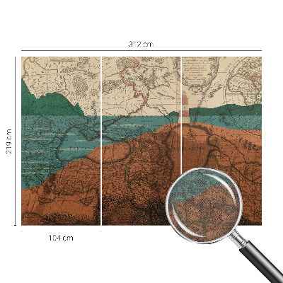 Peel and stick wall mural Historical map