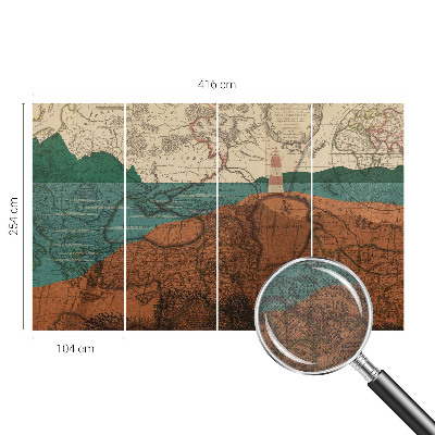 Peel and stick wall mural Historical map