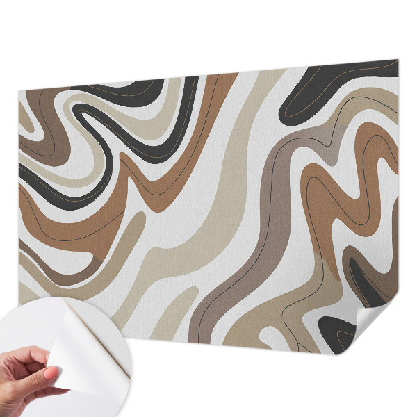 Peel and stick wallpaper mural with a harmonious waves design