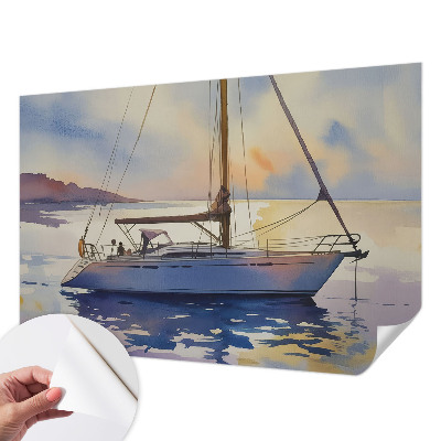 Self-adhesive photo wallpaper featuring a sailboat motif titled “West”