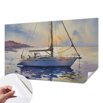 Self-adhesive photo wallpaper featuring a sailboat motif titled “West”