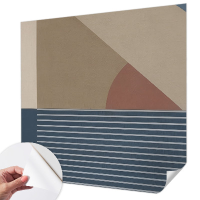Self-adhesive wall mural with a harmonious geometric pattern
