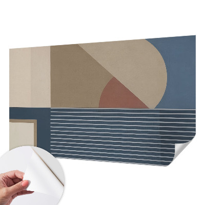 Self-adhesive wall mural with a harmonious geometric pattern