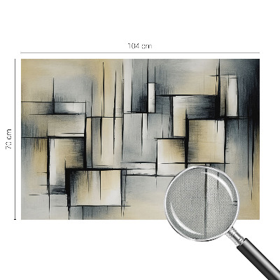 Children's wall mural with an abstract geometric design