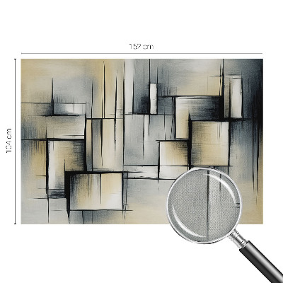 Children's wall mural with an abstract geometric design