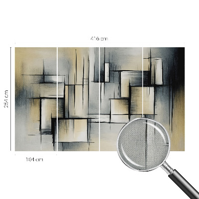 Children's wall mural with an abstract geometric design
