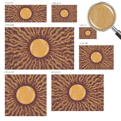Stick-on wall mural with a sun rays design