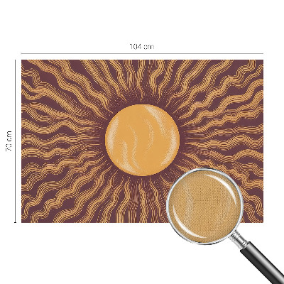 Stick-on wall mural with a sun rays design