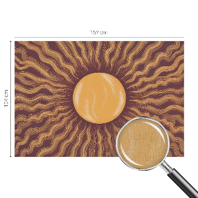 Stick-on wall mural with a sun rays design