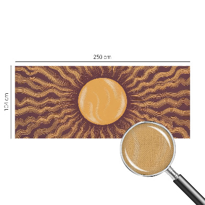 Stick-on wall mural with a sun rays design