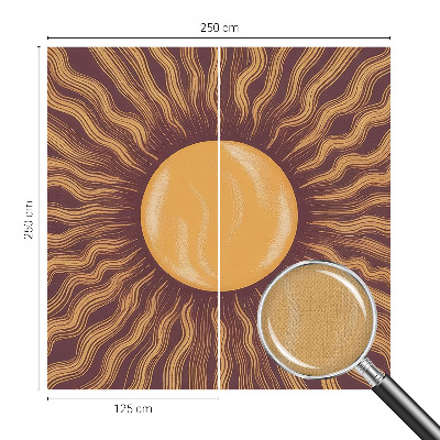 Stick-on wall mural with a sun rays design
