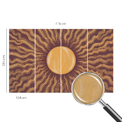 Stick-on wall mural with a sun rays design