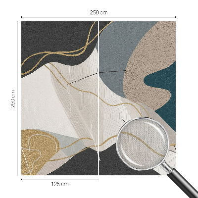 Nursery wall mural with abstract forms