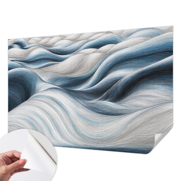Removable wall mural wallpaper with a soft waves design