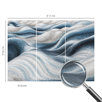 Removable wall mural wallpaper with a soft waves design
