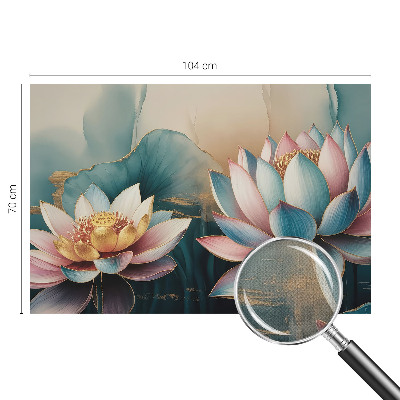 Peel and stick wall mural for living room Lotuses of Harmony
