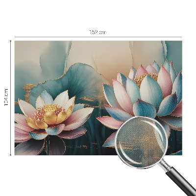 Peel and stick wall mural for living room Lotuses of Harmony