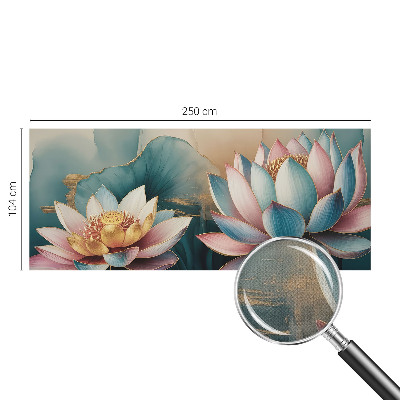 Peel and stick wall mural for living room Lotuses of Harmony