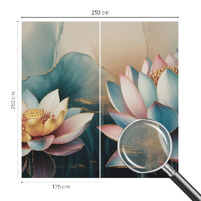 Peel and stick wall mural for living room Lotuses of Harmony
