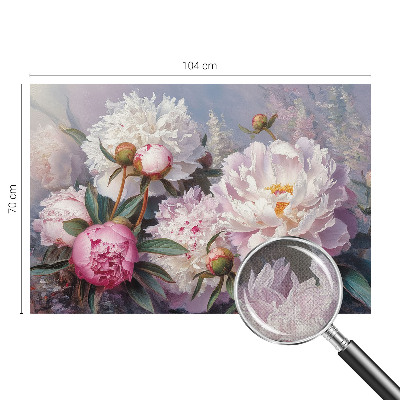 Peel and stick wall mural for bedroom with a peony bouquet design