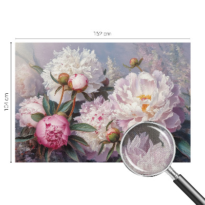 Peel and stick wall mural for bedroom Peony bouquet