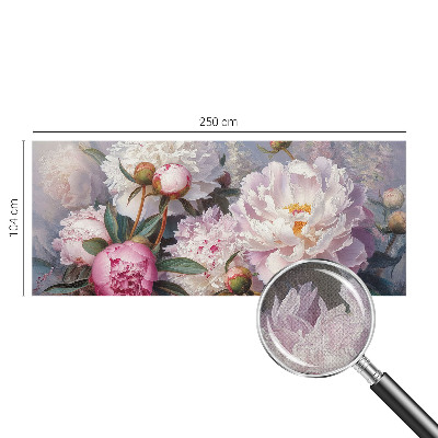 Peel and stick wall mural for bedroom with a peony bouquet design