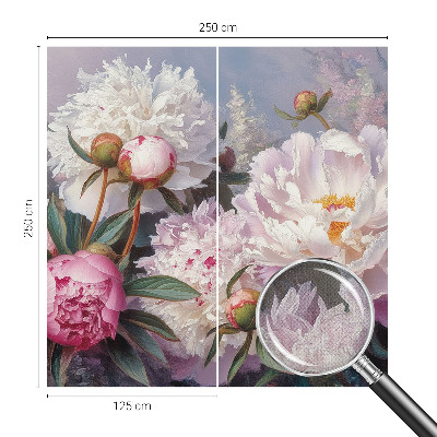 Peel and stick wall mural for bedroom Peony bouquet