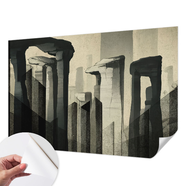 Peel and stick wall mural for kids' room with a raw architecture design
