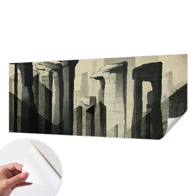 Peel and stick wall mural for kids' room with a raw architecture design
