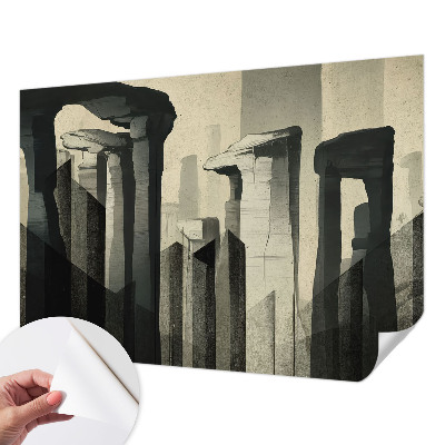 Peel and stick wall mural for kids' room with a raw architecture design