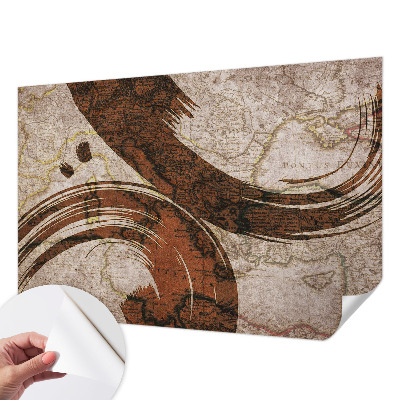 3D wall mural with an artistic map design