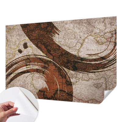 3D wall mural Artistic map