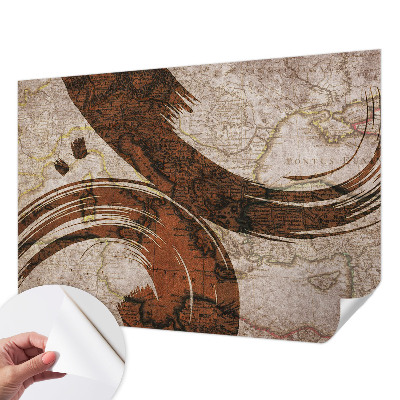 3D wall mural Artistic map