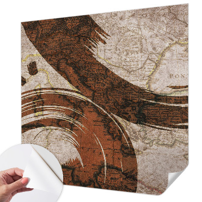 3D wall mural with an artistic map design