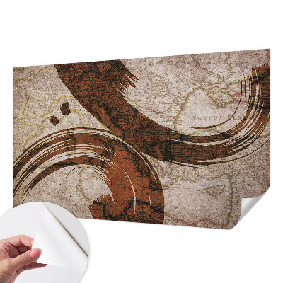3D wall mural with an artistic map design