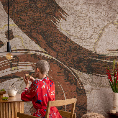 3D wall mural Artistic map