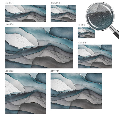3D photo wallpaper mural with colorful waves