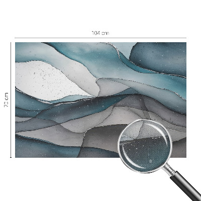 3D photo wallpaper mural with colorful waves