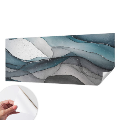 3D photo wallpaper mural with colorful waves