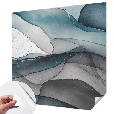 3D photo wallpaper mural with colorful waves