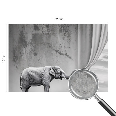 Peel and stick wall mural with a surrealist elephant design