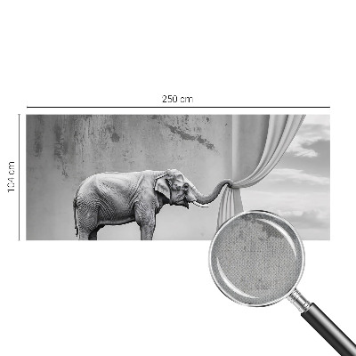 Peel and stick wall mural with a surrealist elephant design