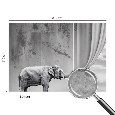 Peel and stick wall mural with a surrealist elephant design