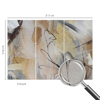Self-adhesive wall mural with an abstract composition