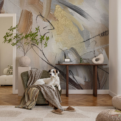 Self-adhesive wall mural with an abstract composition