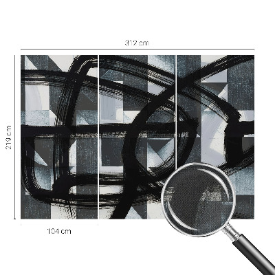 Self-adhesive photo wallpaper with an expressive geometric pattern